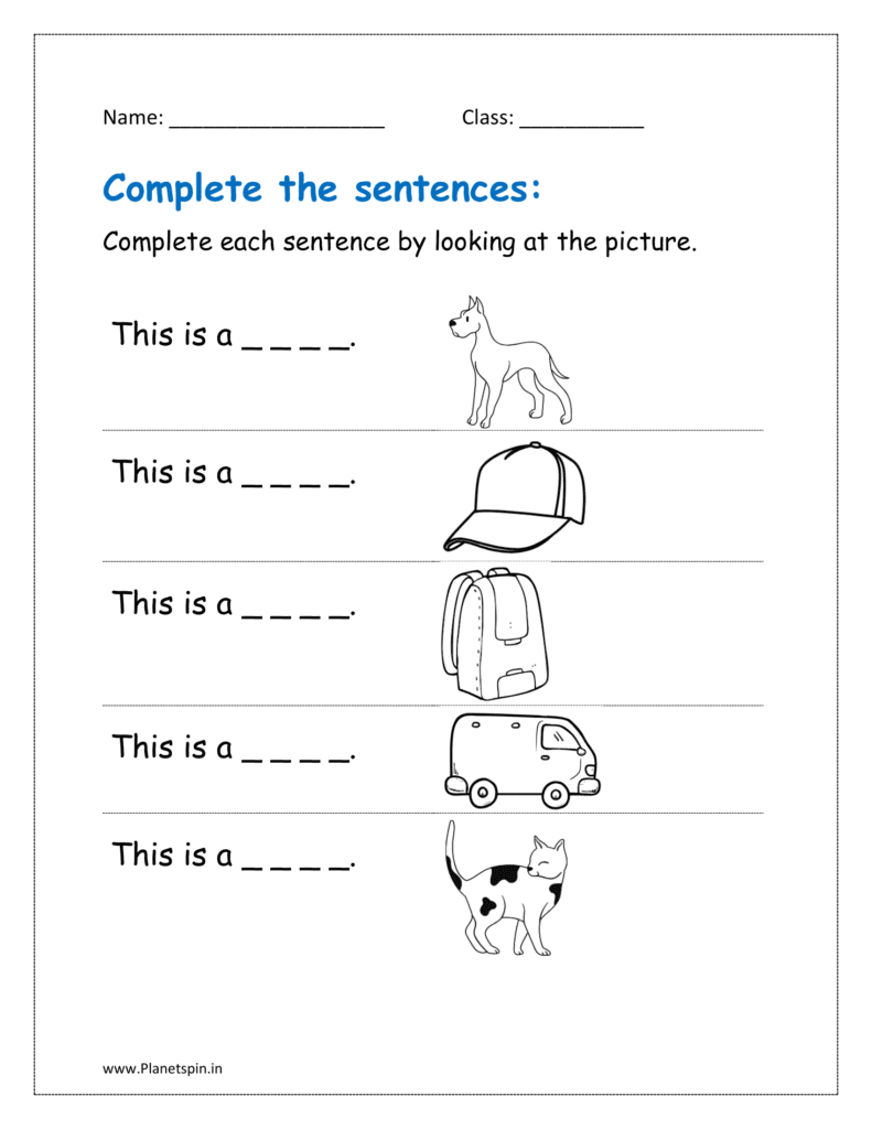 Complete The Sentence Worksheet Planetspin in