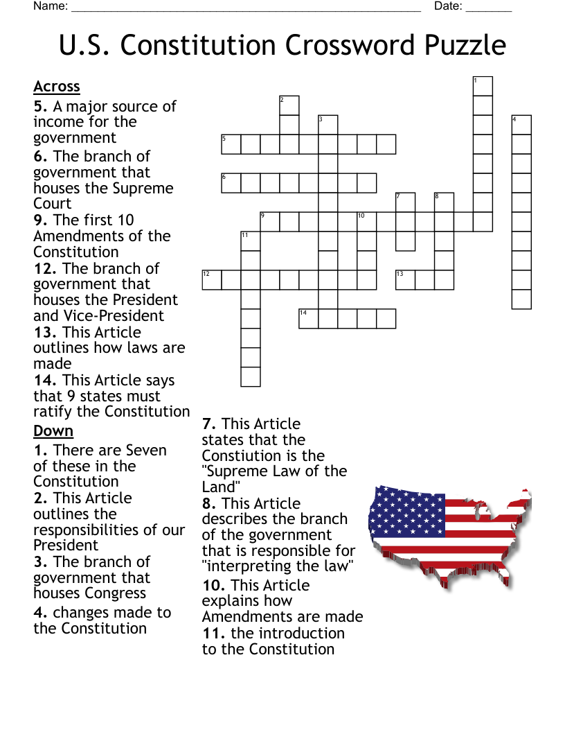 Constitution Day Crossword WordMint