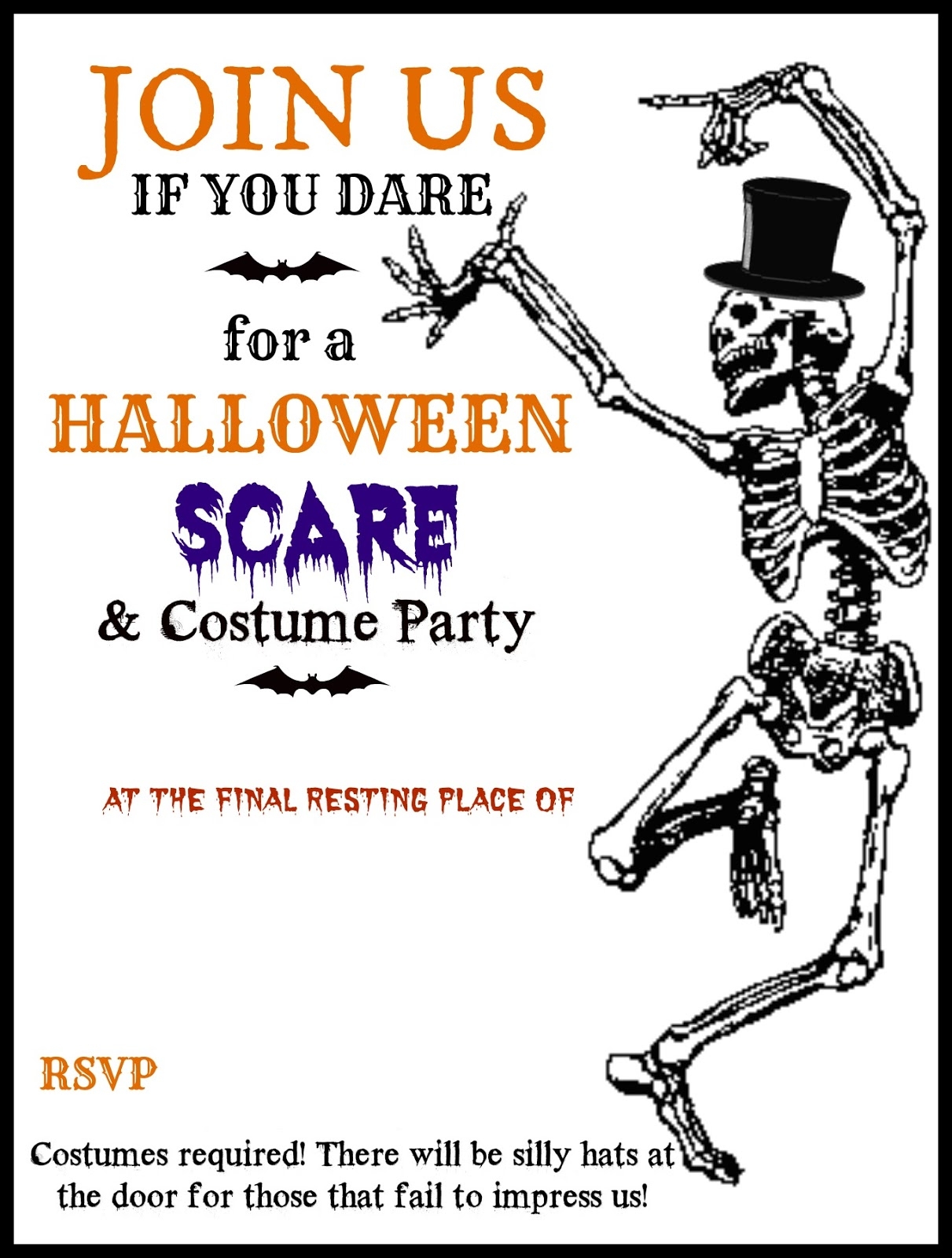 Free Printable Halloween Invitation Template