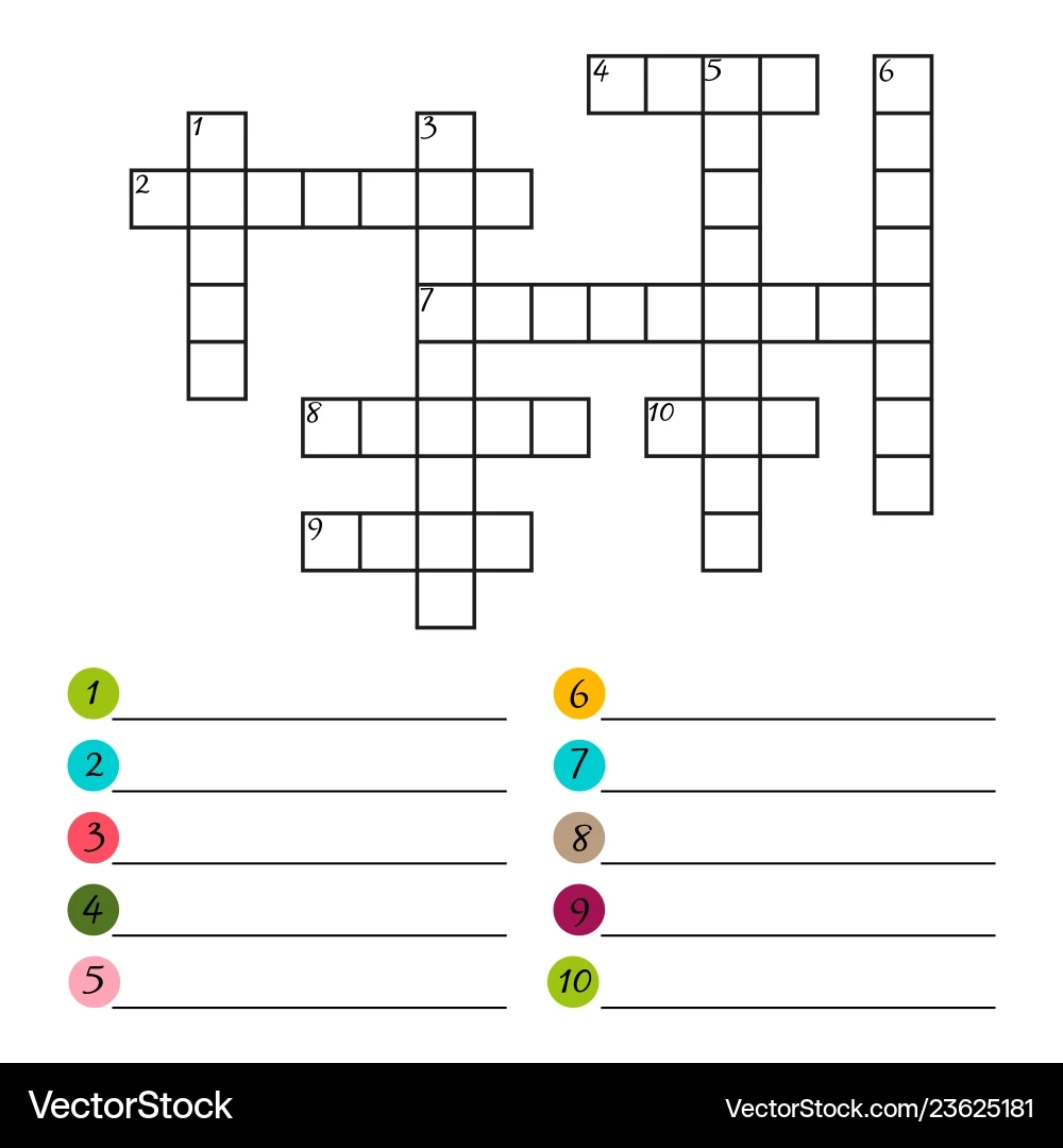 Crossword Puzzle Template Lizenzfreie Vektorgrafik VectorStock