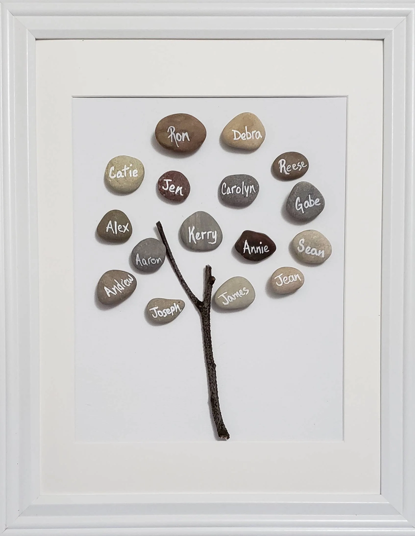 Custom Family Tree Pebble Art Personalized Framed Rock Art Etsy de