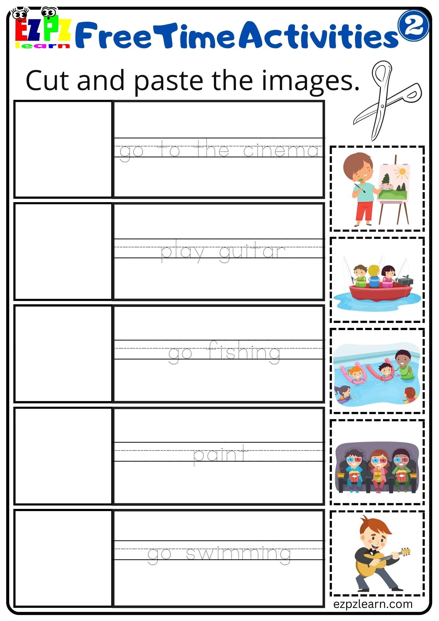 Cut And Paste Activity For Children And ESL Students PDF Download 