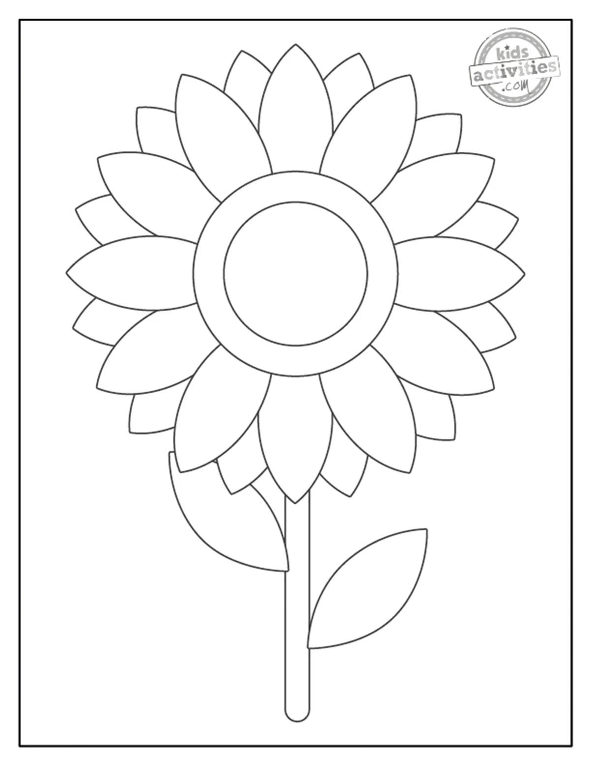 Cute Sunflower Outline Free Printable Kids Activities Blog