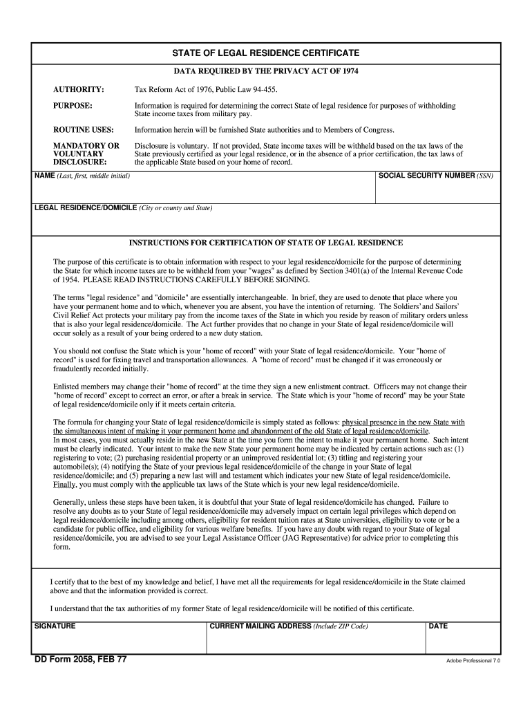 Dd Form 2058 Army Pubs Printable