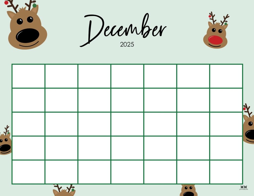Monthly Printable Calendar December