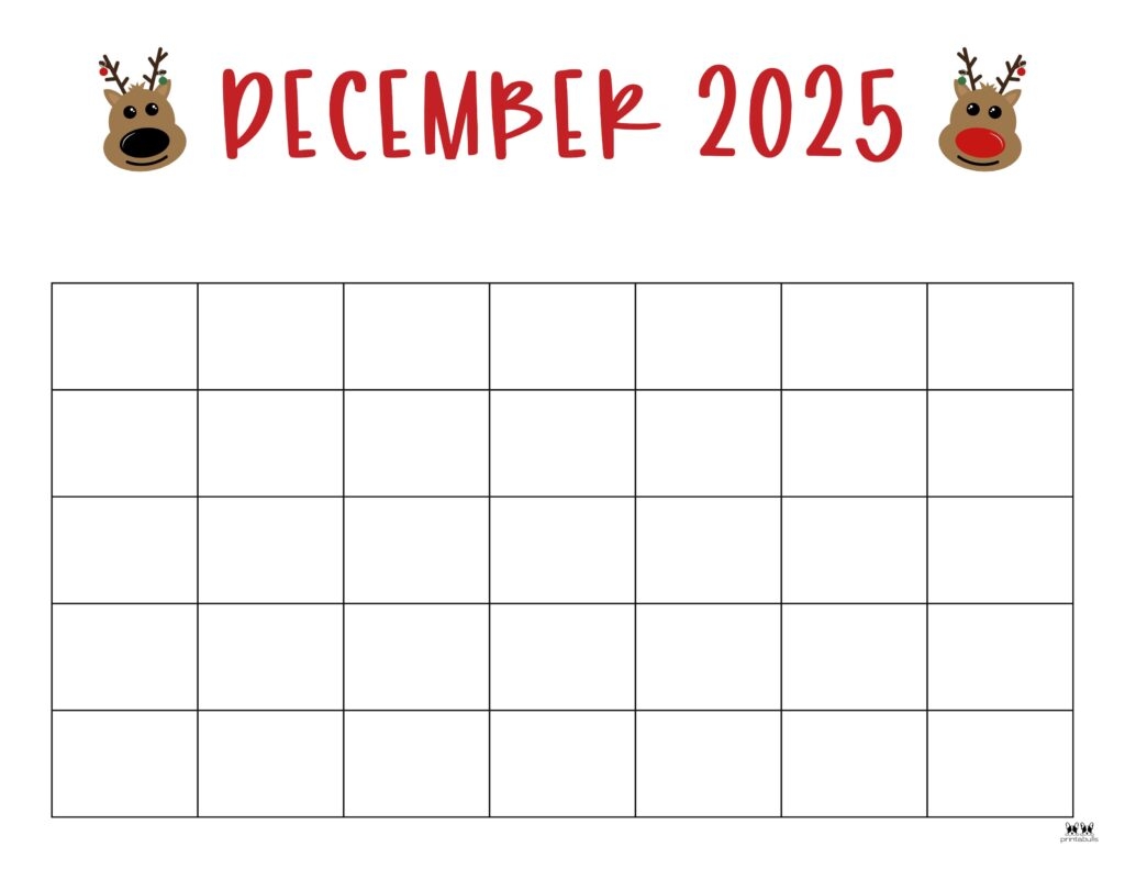 December Calendar Printable Coloring