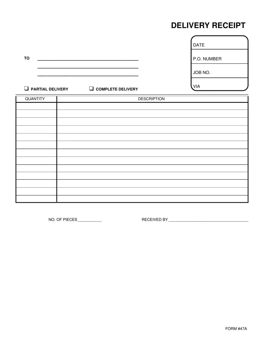 Delivery Receipt Template Fill Out Printable PDF Forms Online