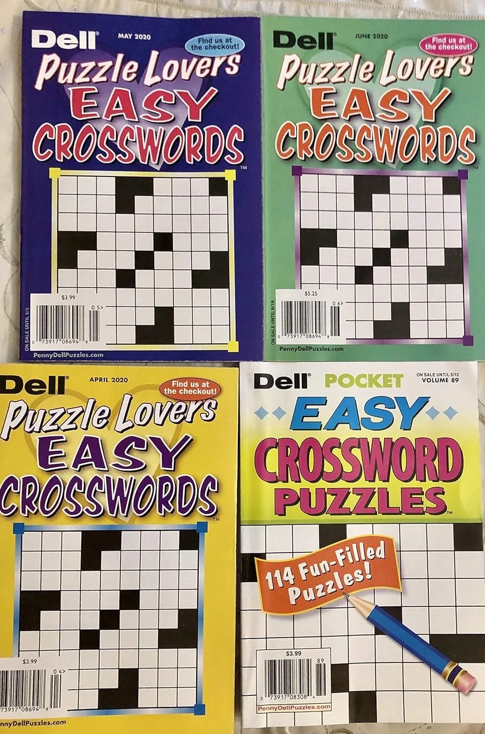 Dell Puzzle Lovers Easy Crosswords 4 Pack Word Games Walmart 