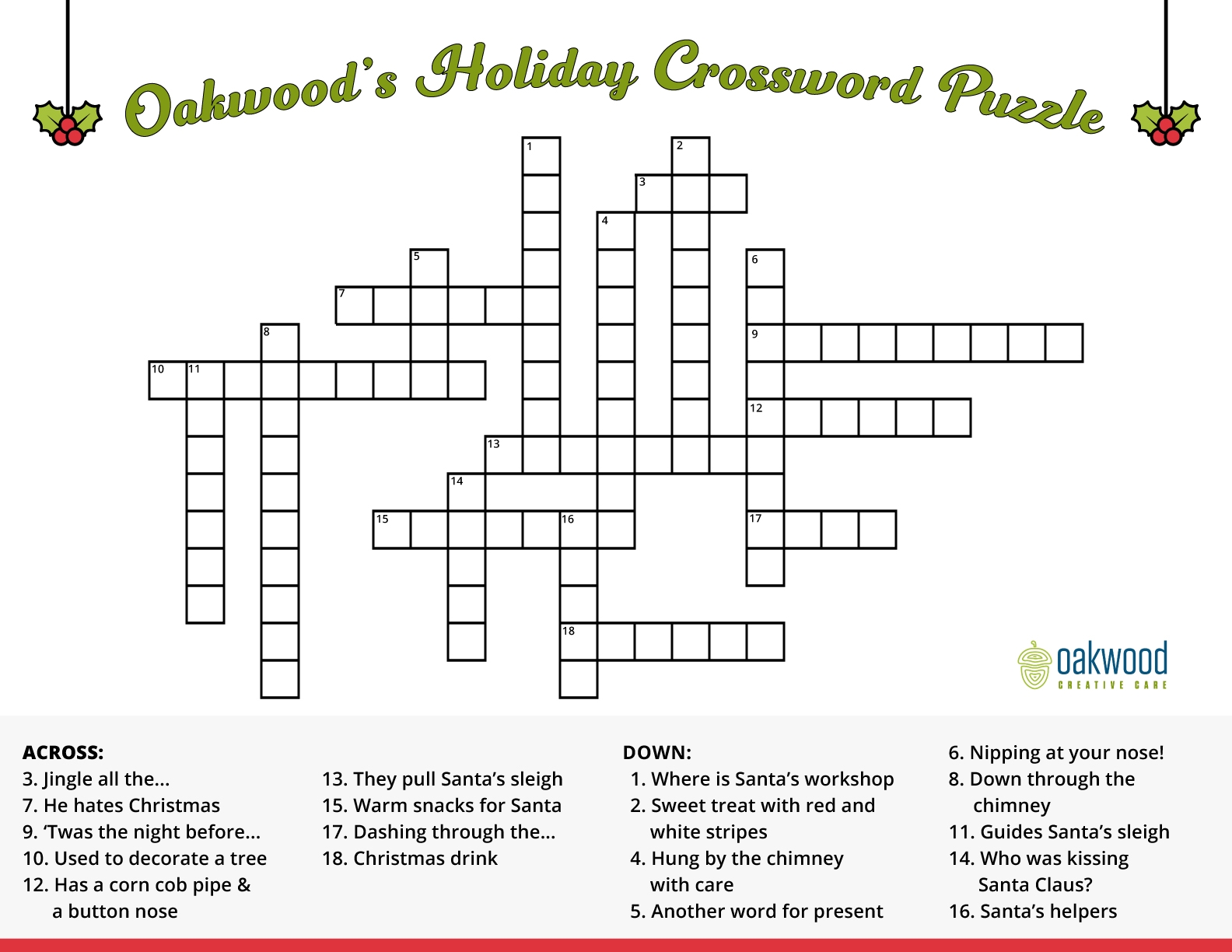 Printable Holiday Crossword Puzzles