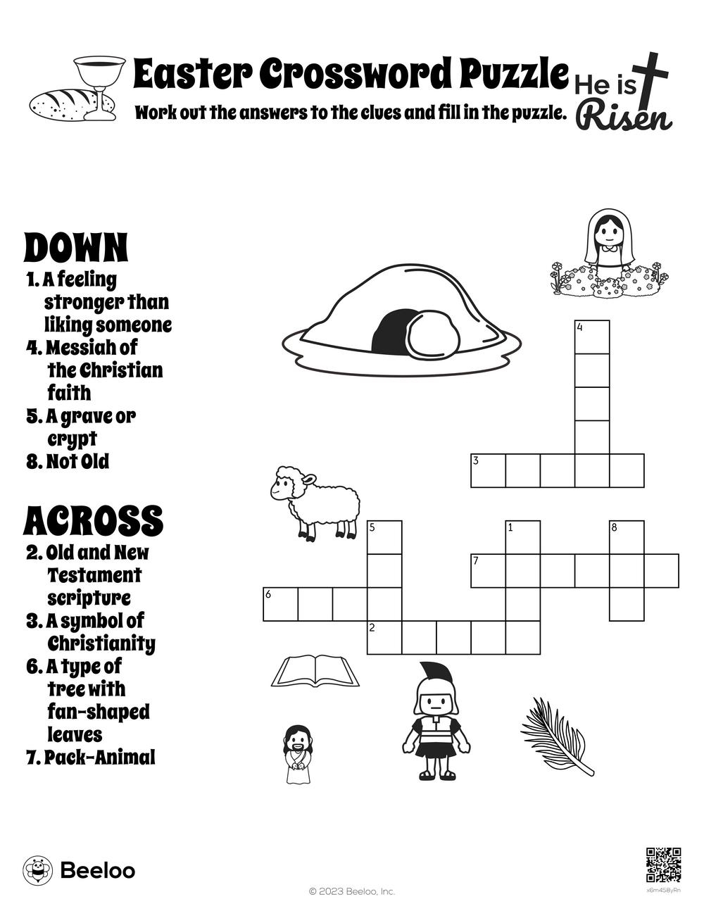 Easter Crossword Puzzle Beeloo Printable Crafts And Activities 