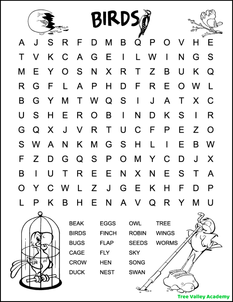 Free Easy Word Search Puzzles Printable