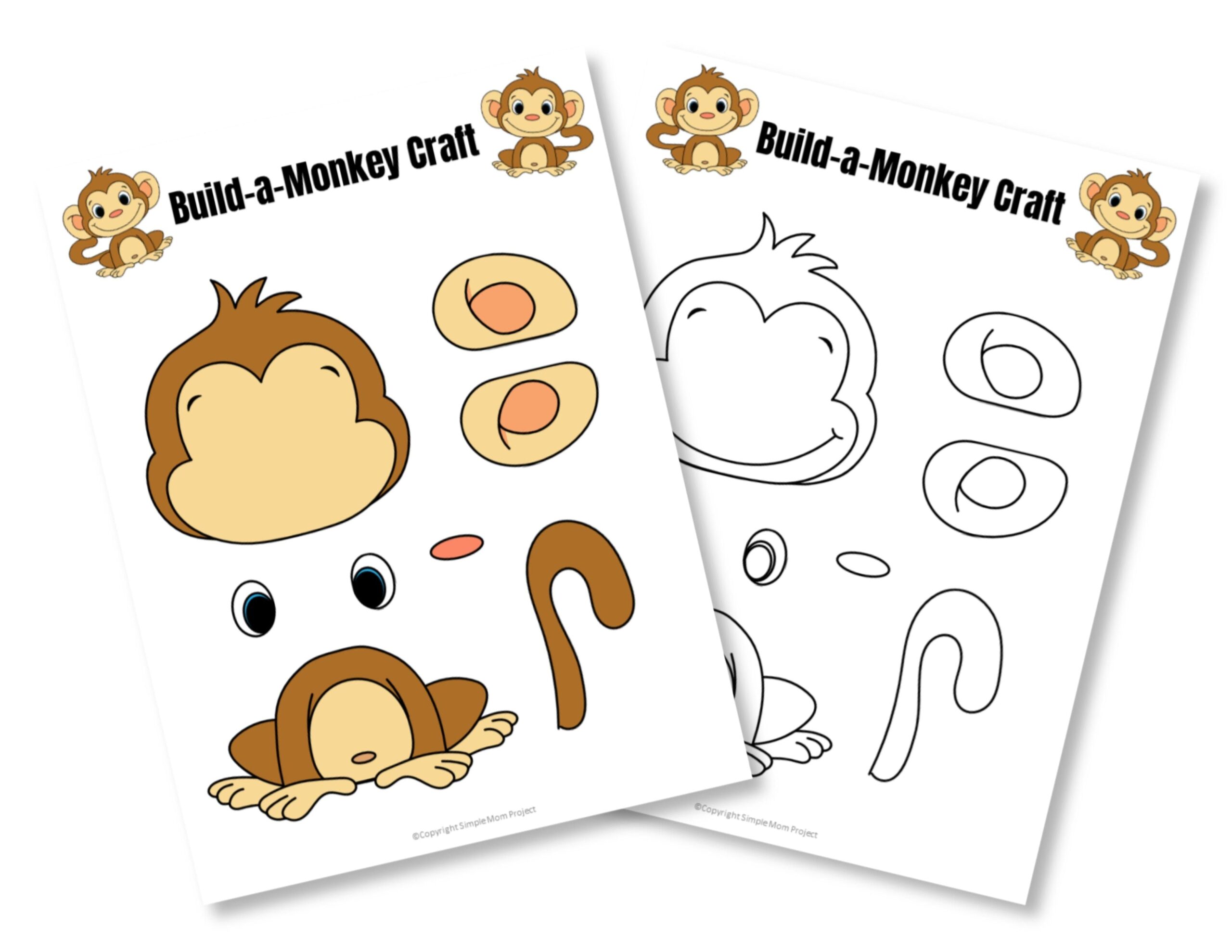 Easy Build a Monkey Craft For Kids With FREE Template