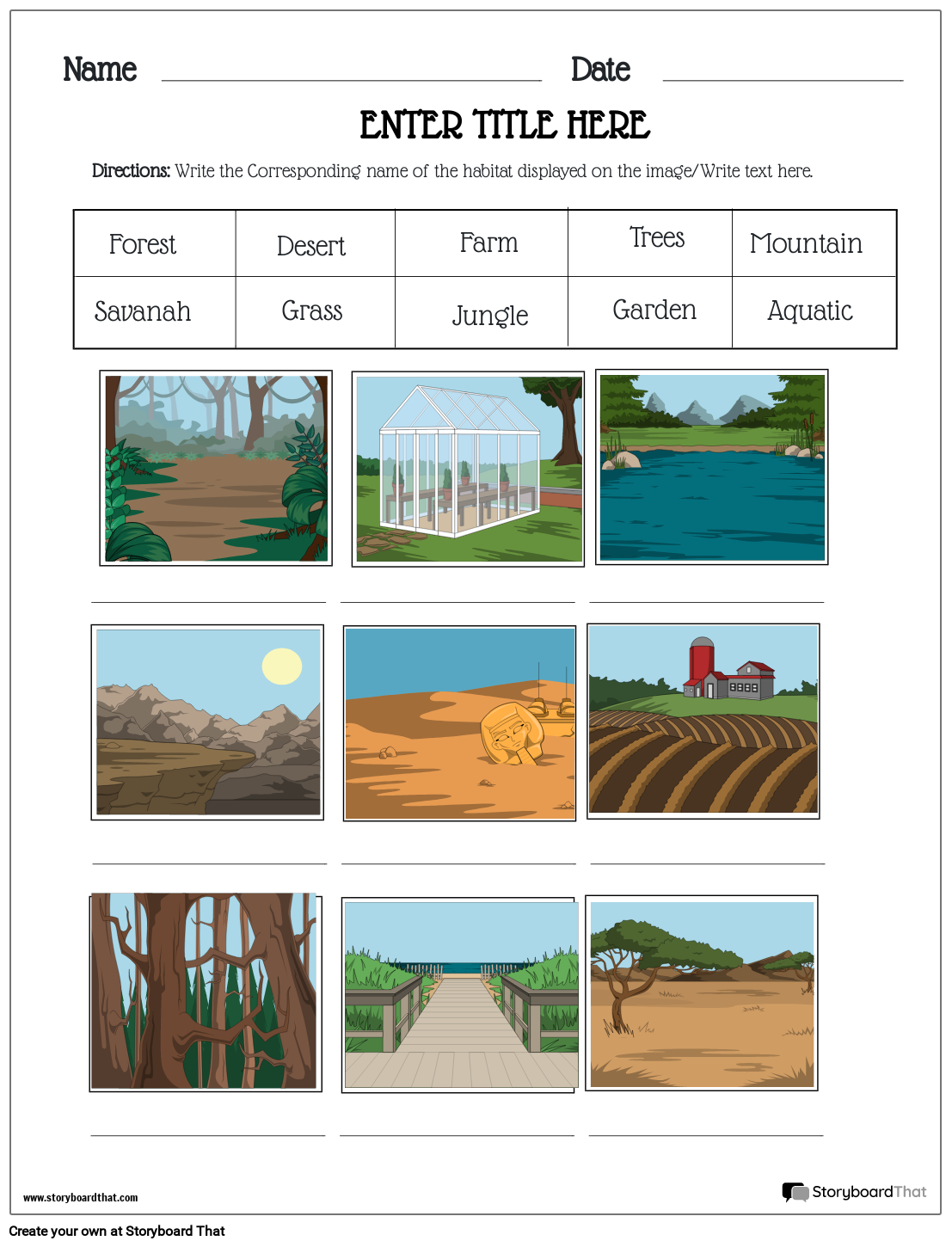 Ecosystems Worksheets For Kids Free Printable Templates 
