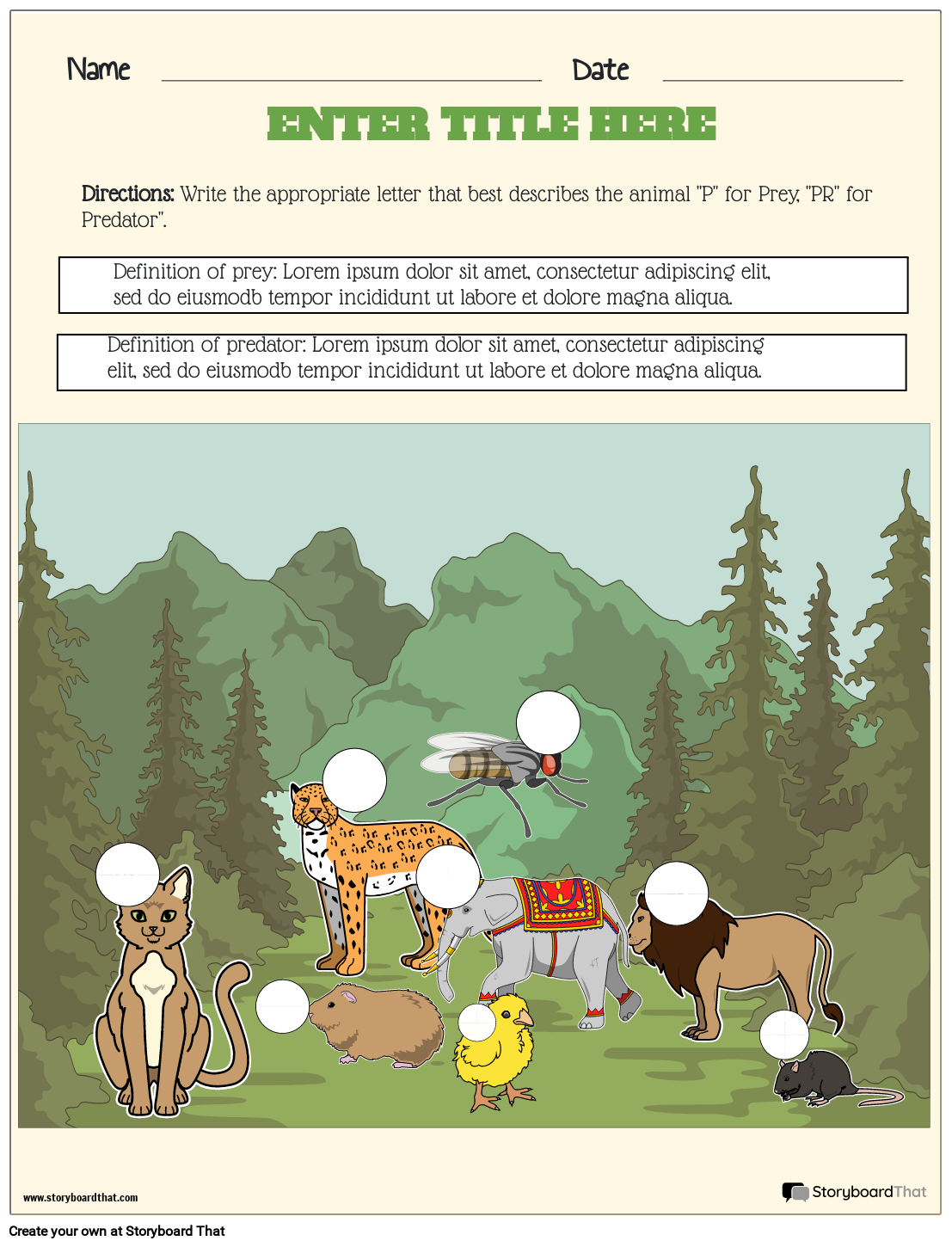 Ecosystems Worksheets Free amp Printable By Storyboard That