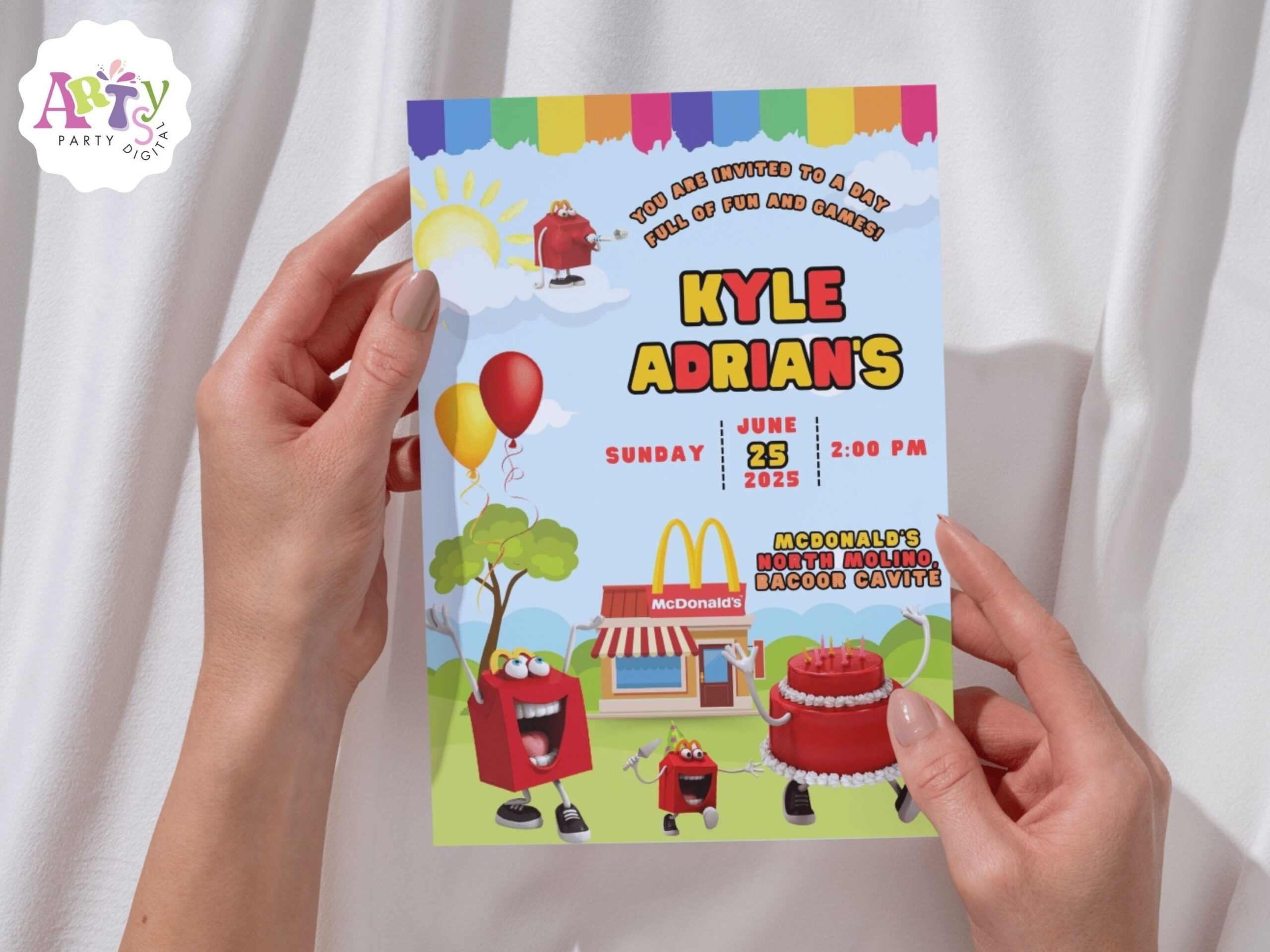 Editable Mcdonald s Birthday Invitation Template Canva Edit 