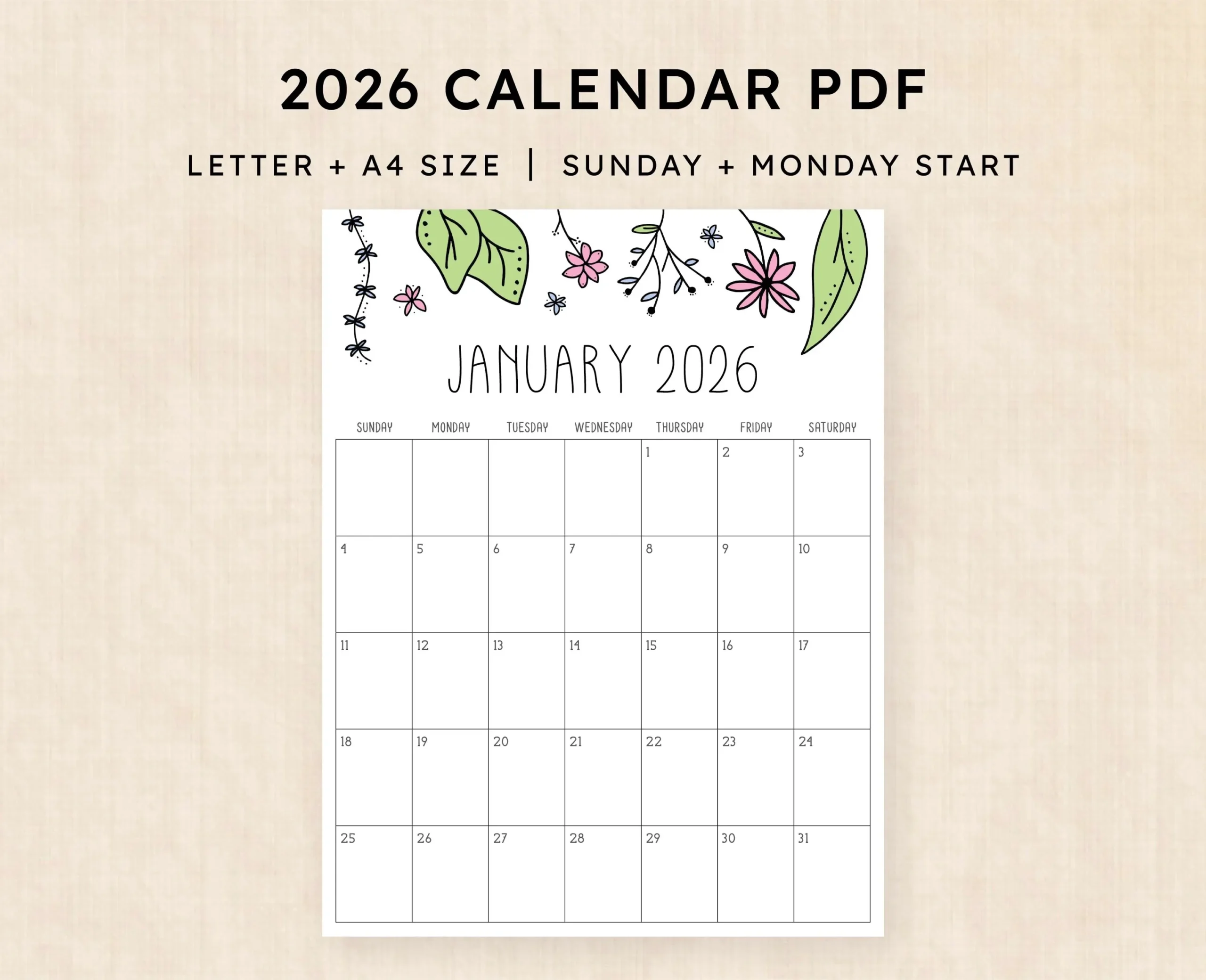 Editable Vertical November Calendar Etsy