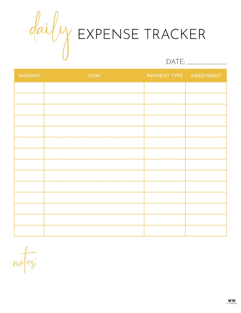 Expense Tracker Printables 20 FREE Options Printabulls