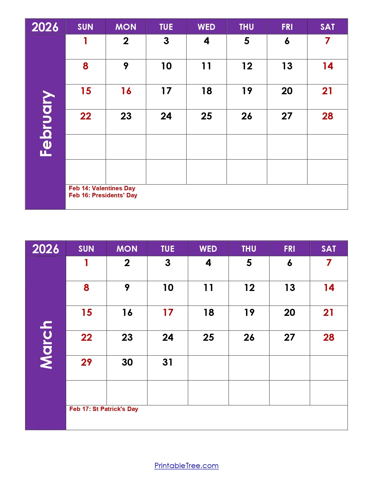 Holidays In Feb 2026