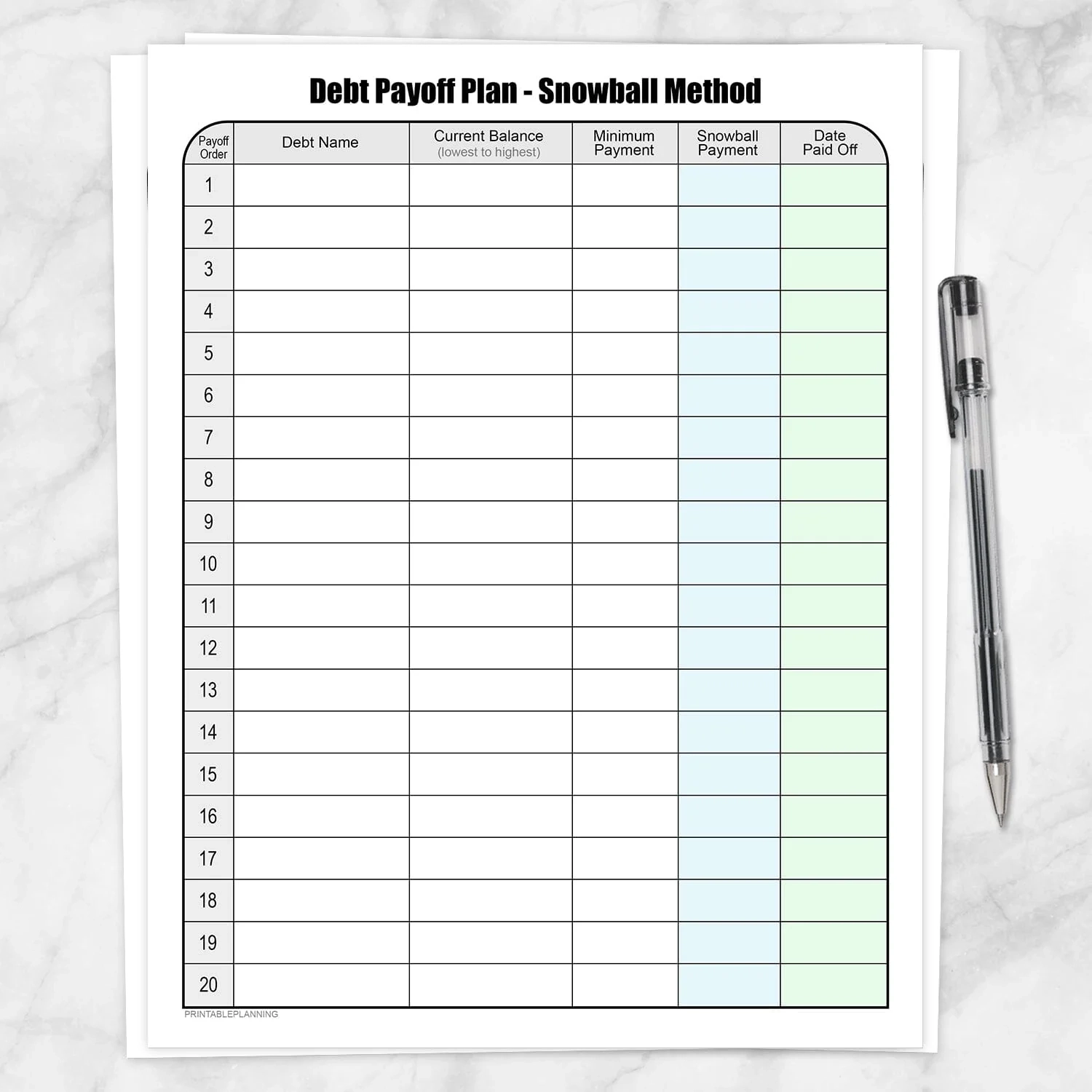 Financial BUNDLE Budget Worksheet Bill Payment Debt Payoff Plan 