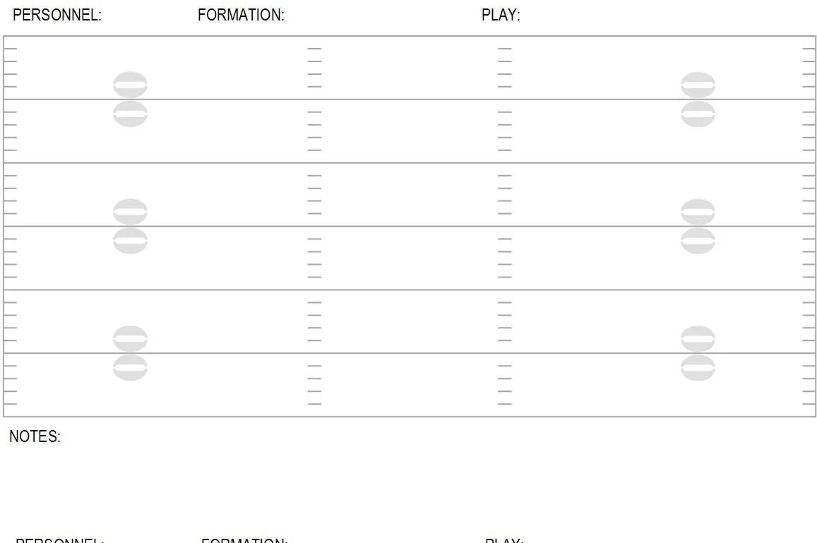 Football Playbook 2 On A Page Play Sheets Blank Sheets PDF Digital Download