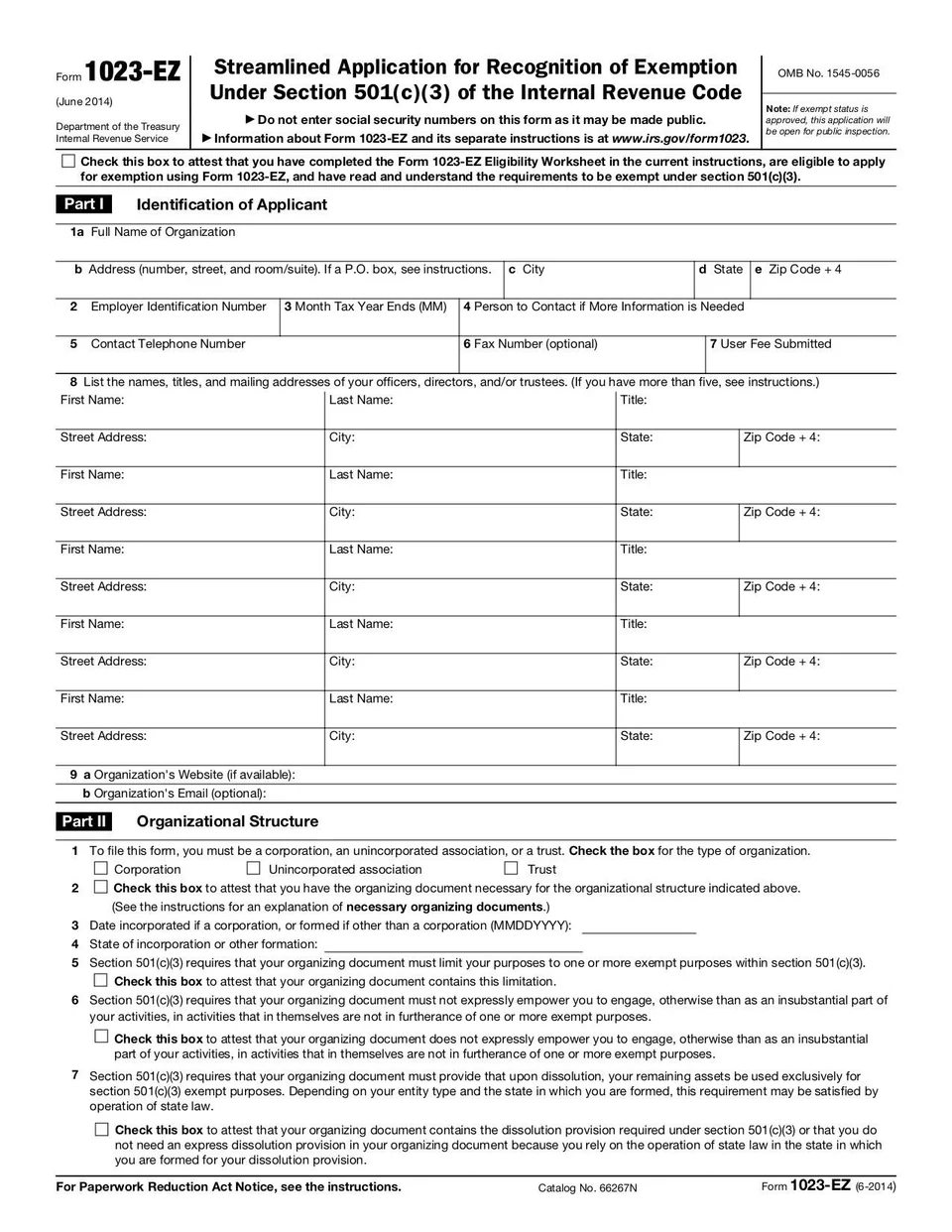Irs Gov 501c3 Printable Form Free