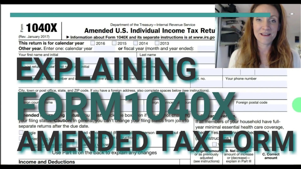 Form 1040X Amended Personal Income Return For Form 1040 