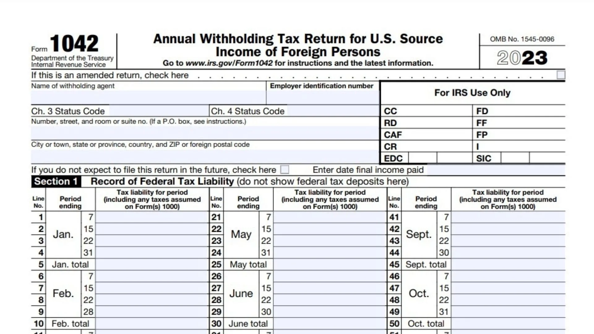 Form 1042 Instructions 2025 2026