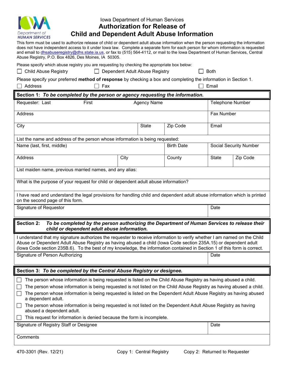 Form 470 3301 Download Printable PDF Or Fill Online Authorization 
