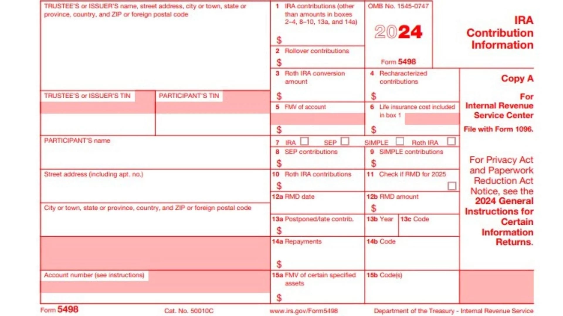 Form 5498 Instructions 2025 2026