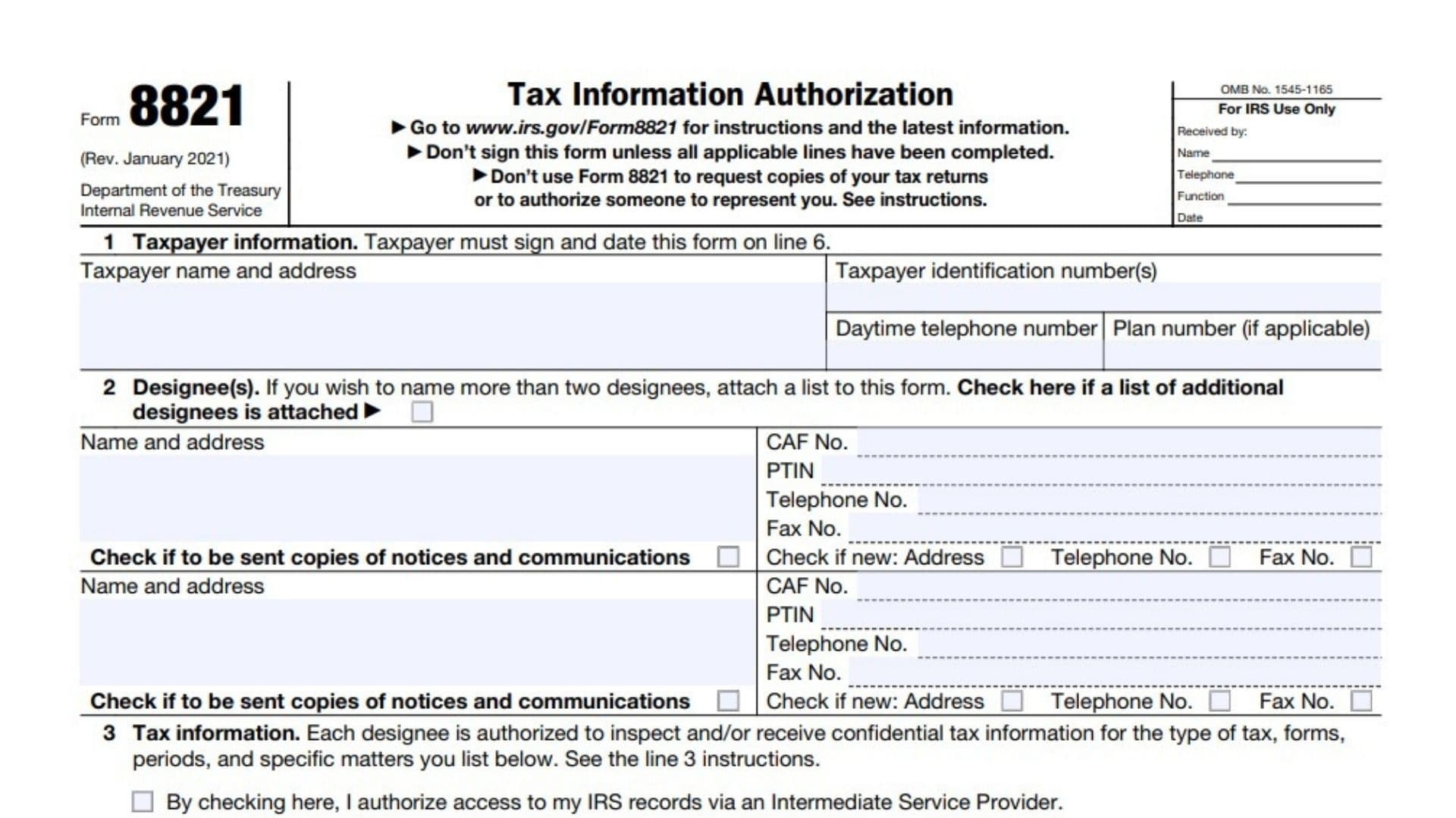 Form 8821 Instructions 2025 2026
