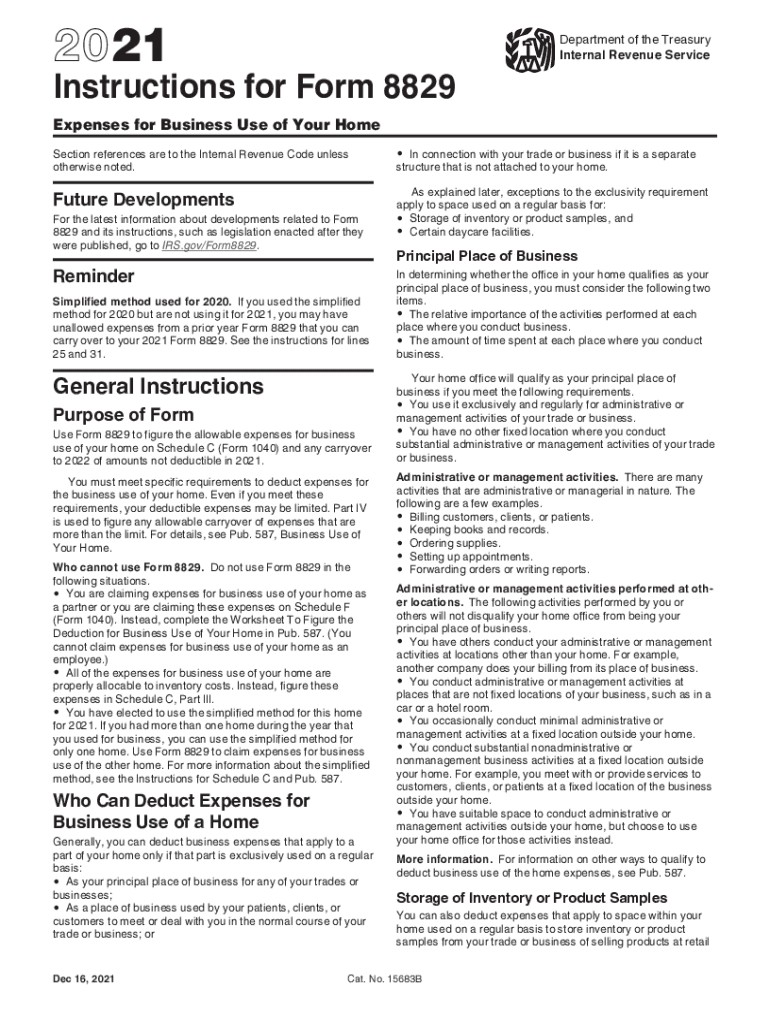 Form 8829 For 2021 Fill Out amp Sign Online DocHub