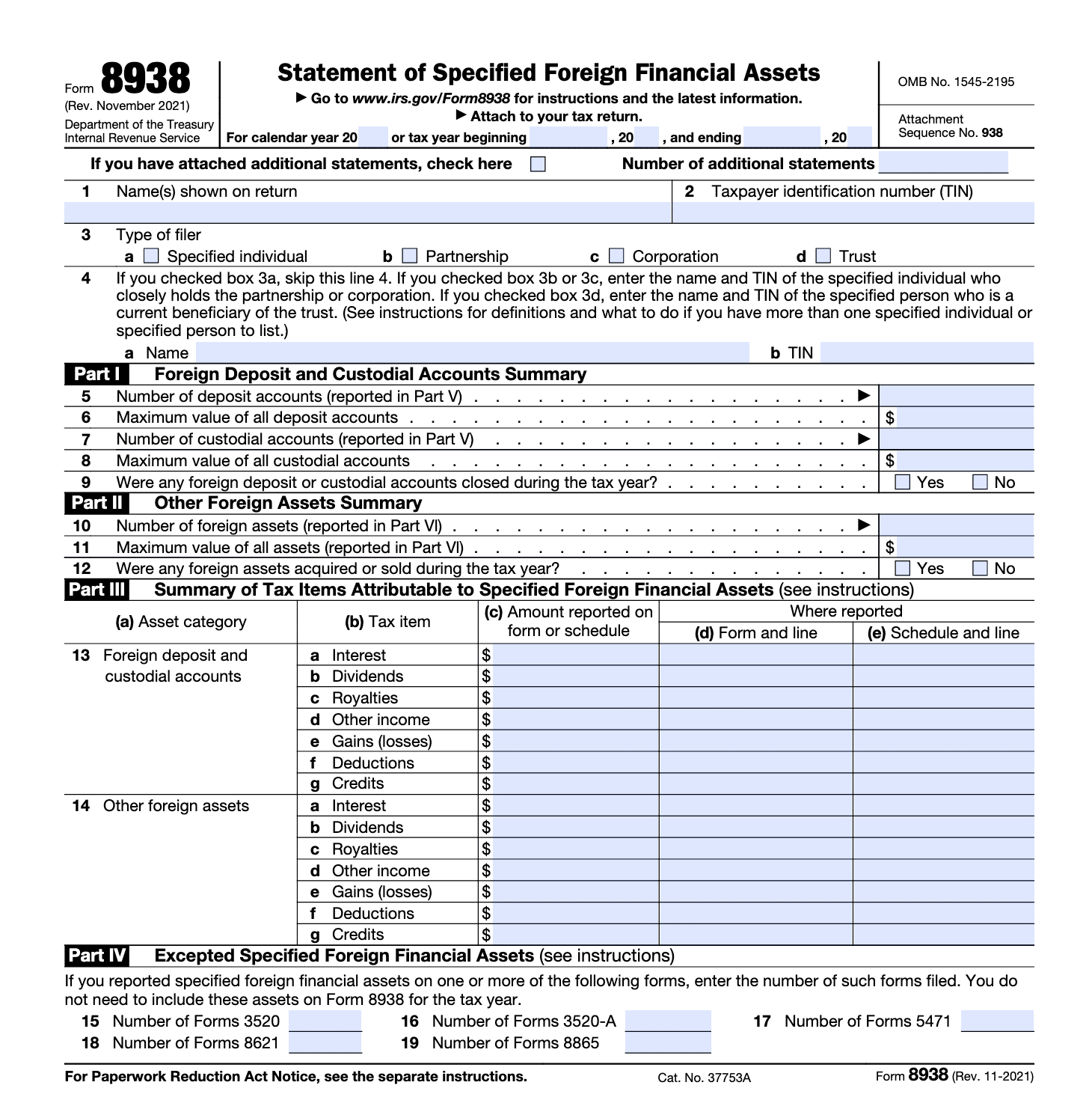 Form 8938 IRS RJS LAW International Tax Tax Attorney San 
