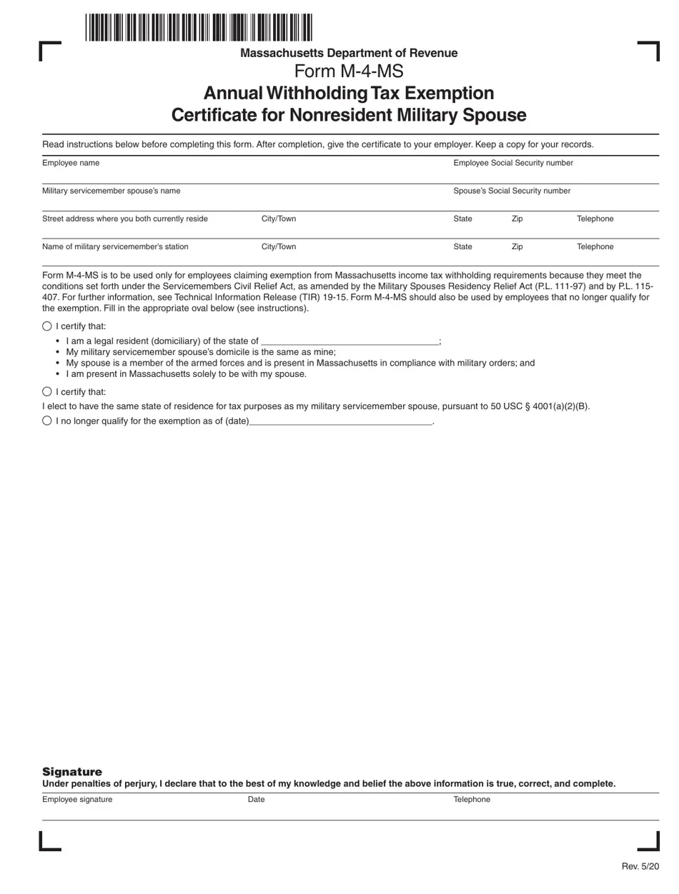 Form M 4 MS Download Printable PDF Or Fill Online Annual 
