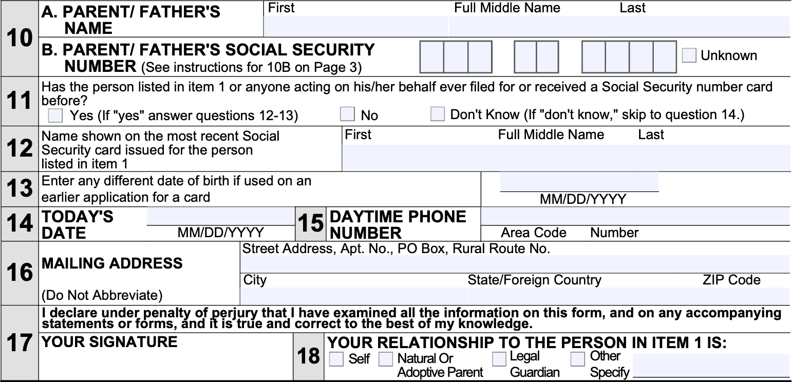 Social Security Form Ss 5 Printable Form