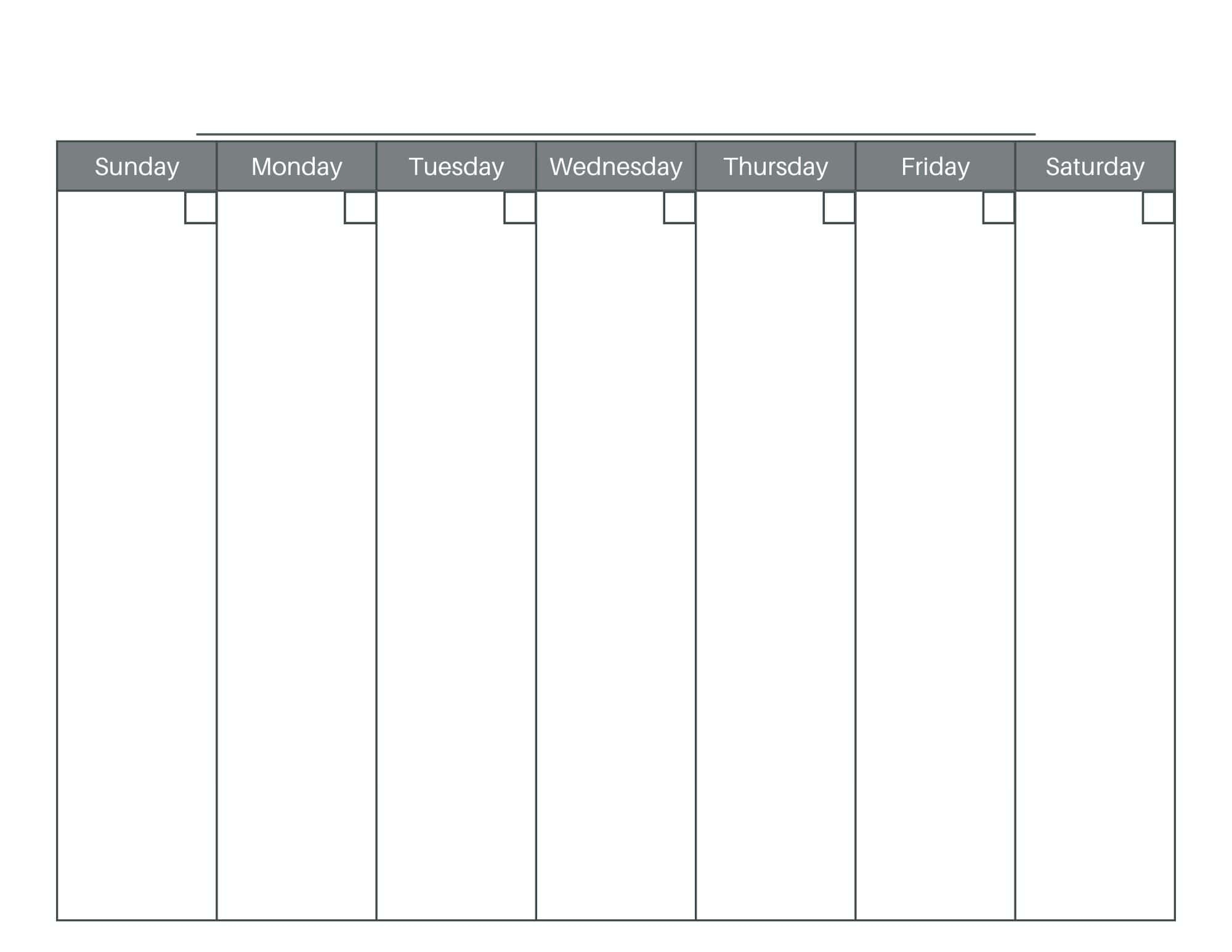 Blank Week Calendar Printable