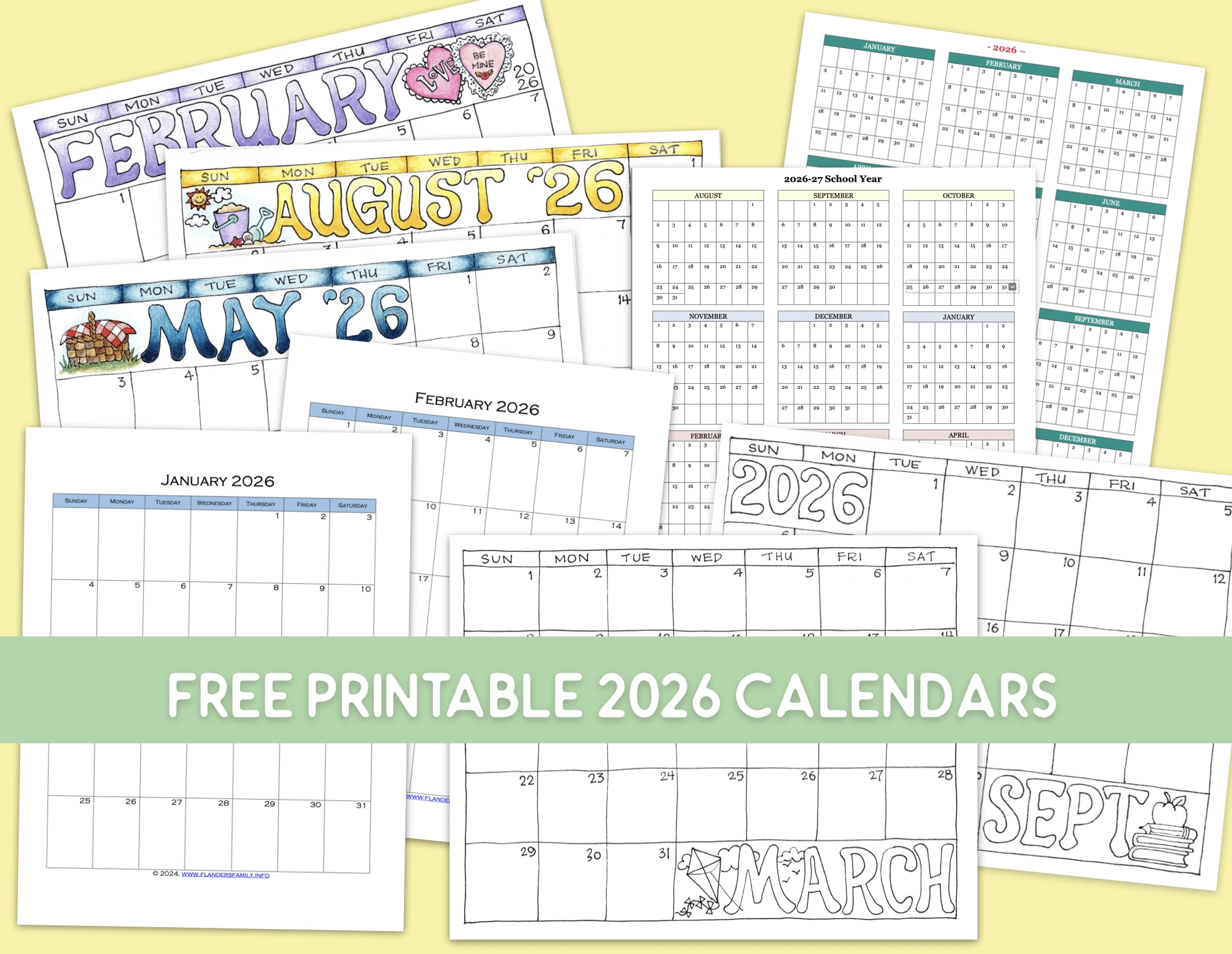 Free Printable Calendar 2026 Monthly