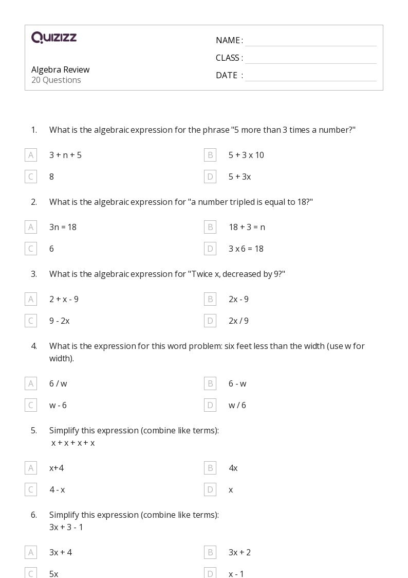 Free 9th Grade Math Algebra 1 Worksheet Download Free 9th Grade 