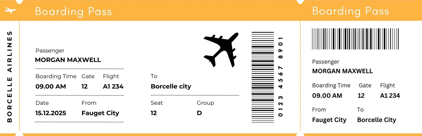Printable Plane Ticket Template