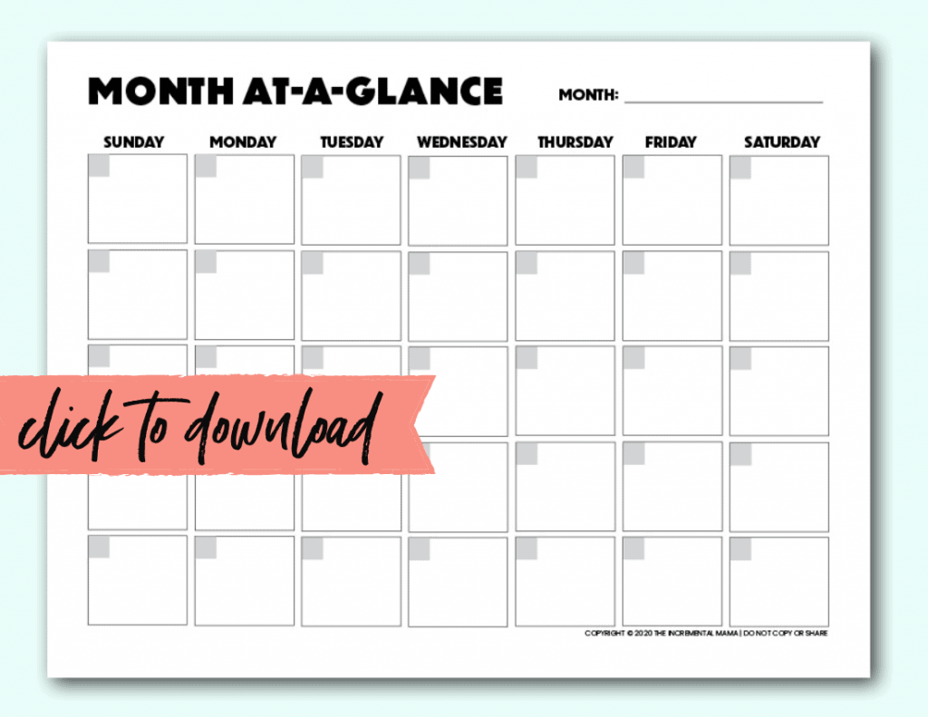 Free Printable Calendar Blank Monthly