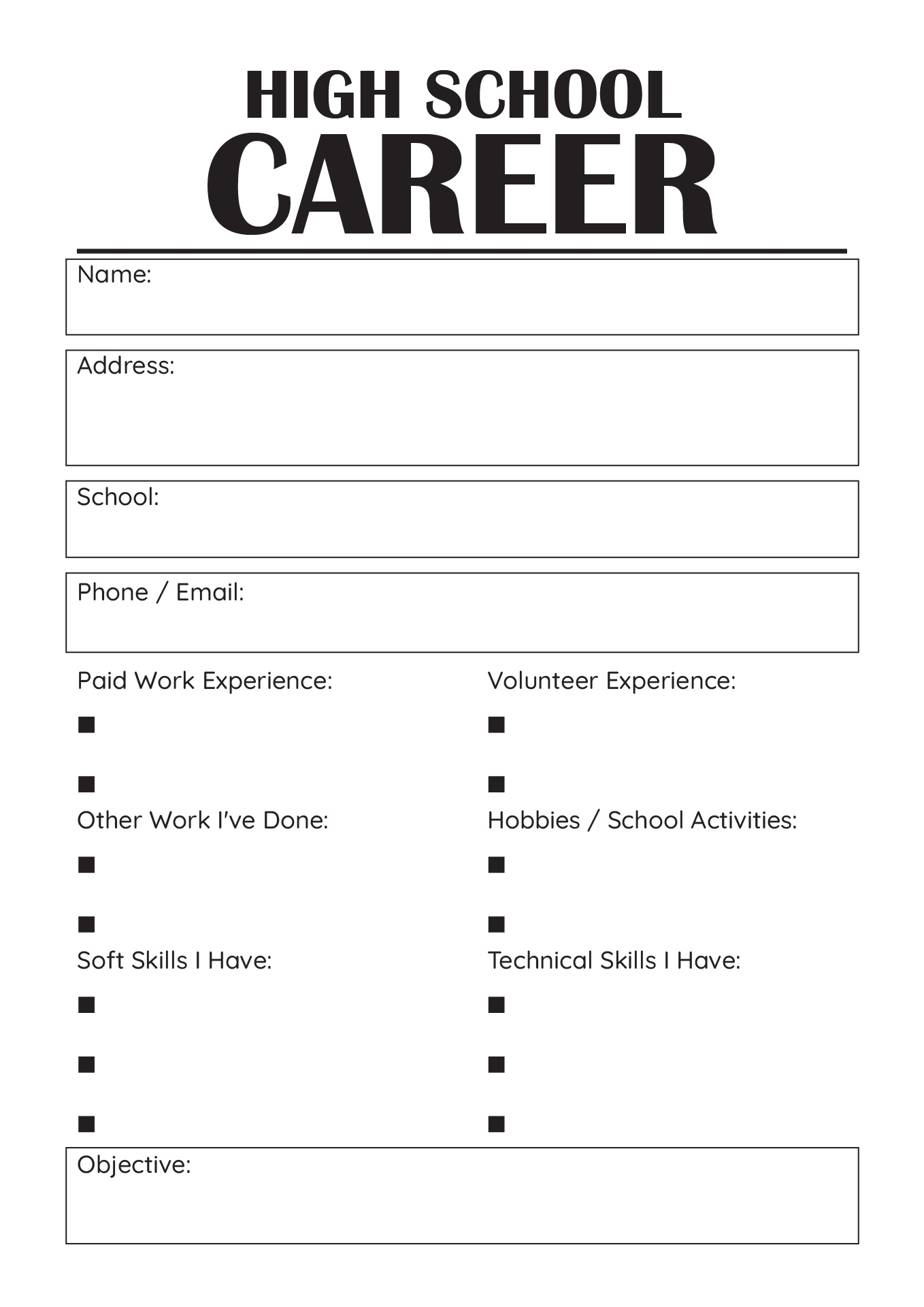 Free Career Worksheet For Middle School Students Download Free 