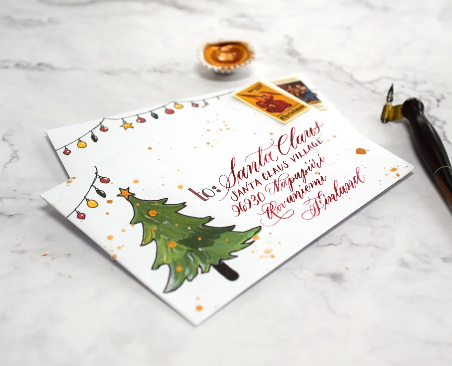 Free Christmas Tree Lights Printable Mail Art Templates The 