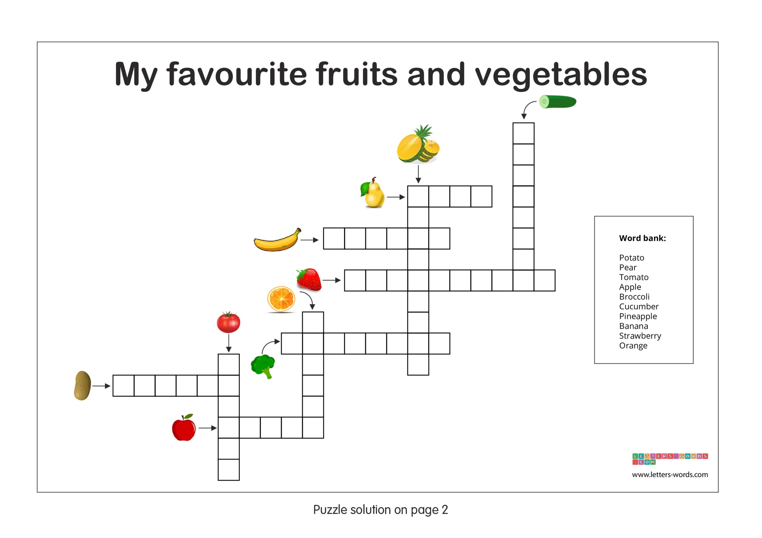 Free Printable Kindergarten Crossword Puzzles