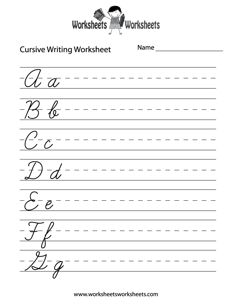Free Printable Cursive Worksheets For Teens
