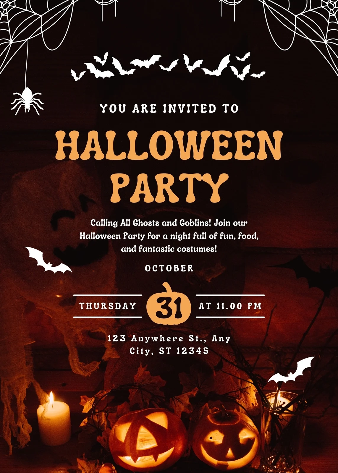 Free Custom Printable Halloween Invitation Templates Canva