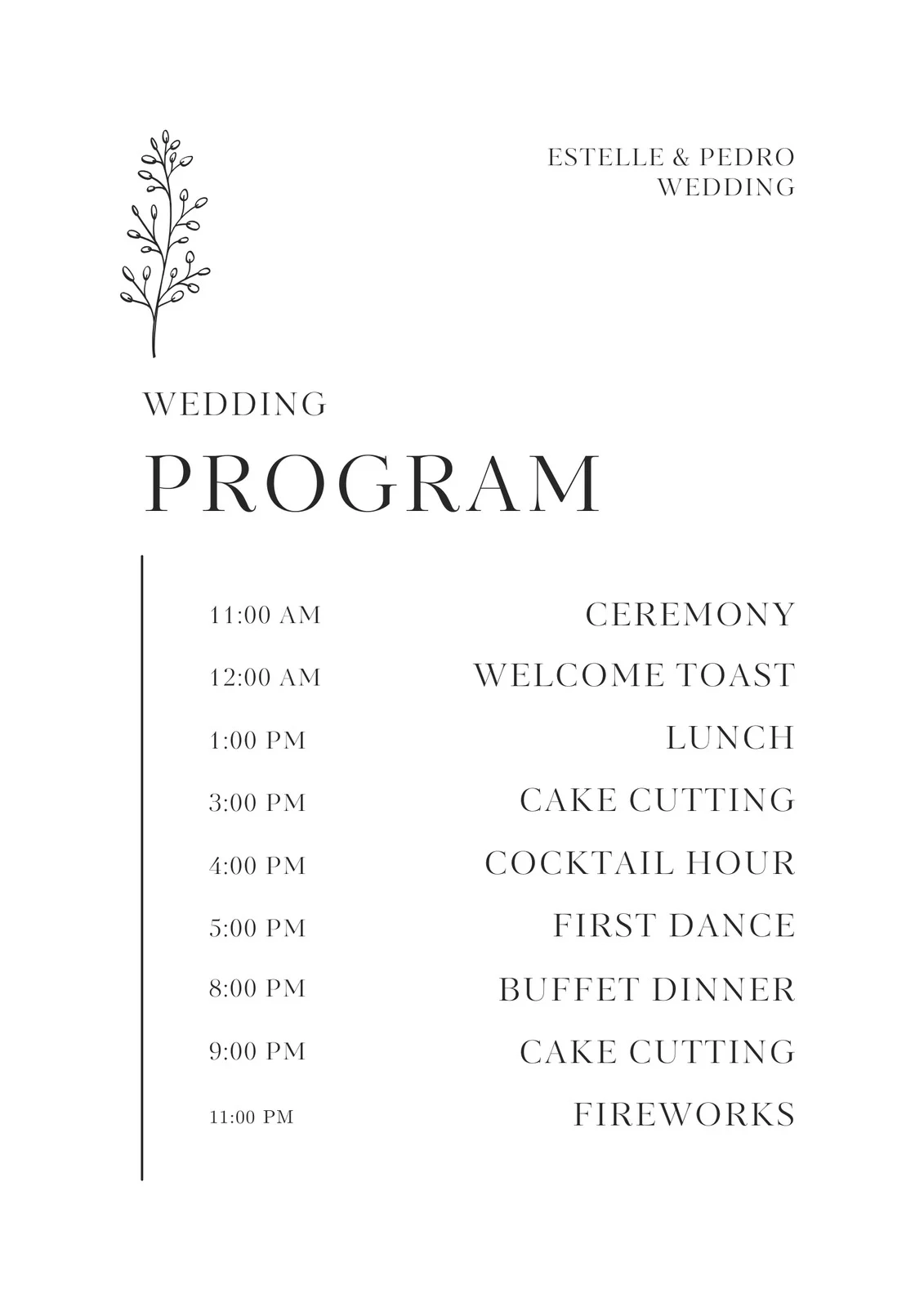Free Custom Printable Wedding Program Templates Canva