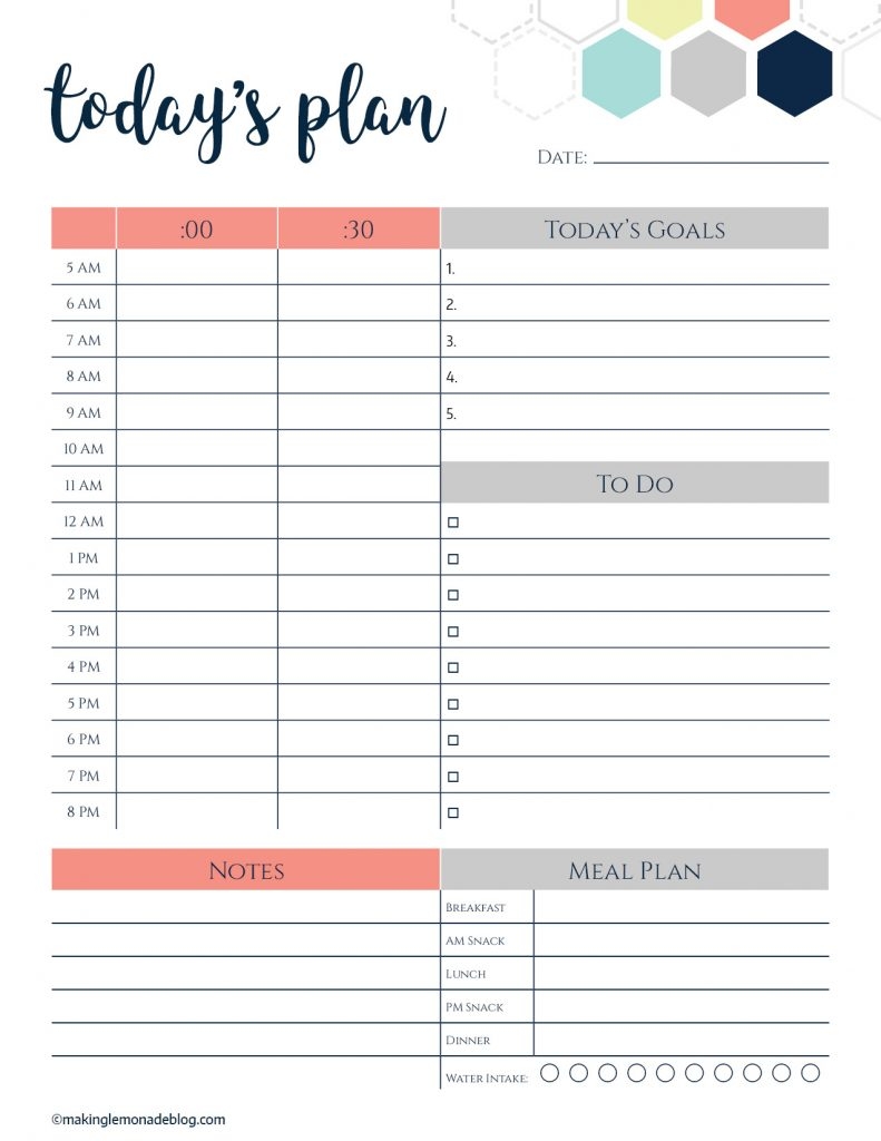 Day Planner Free Printable
