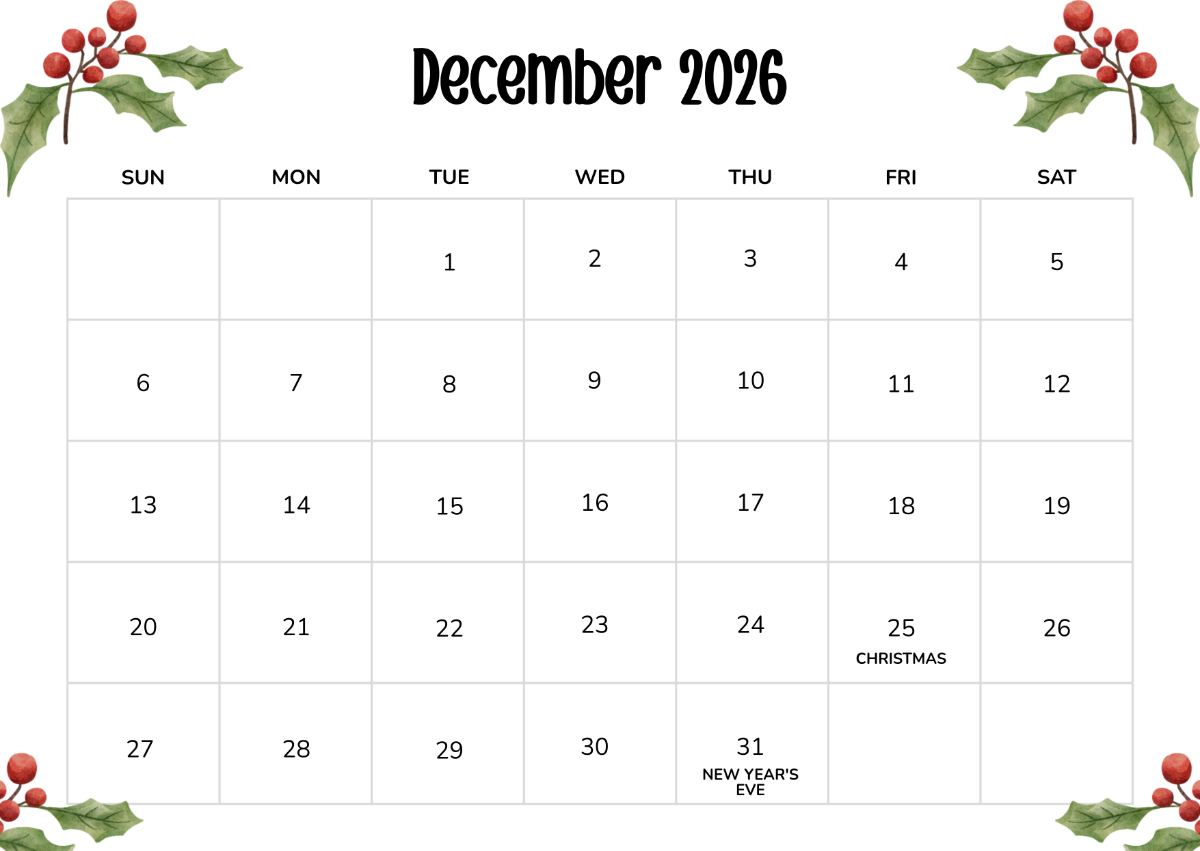 Free December 2025 Calendar Templates Editable And Printable