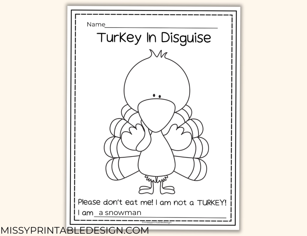 Free Printable Blank Disguise A Turkey Template