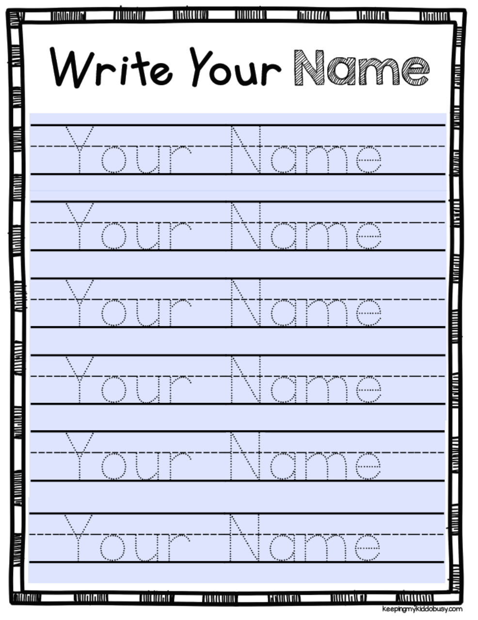 Free Editable Name Tracing Worksheet By Create Printables 