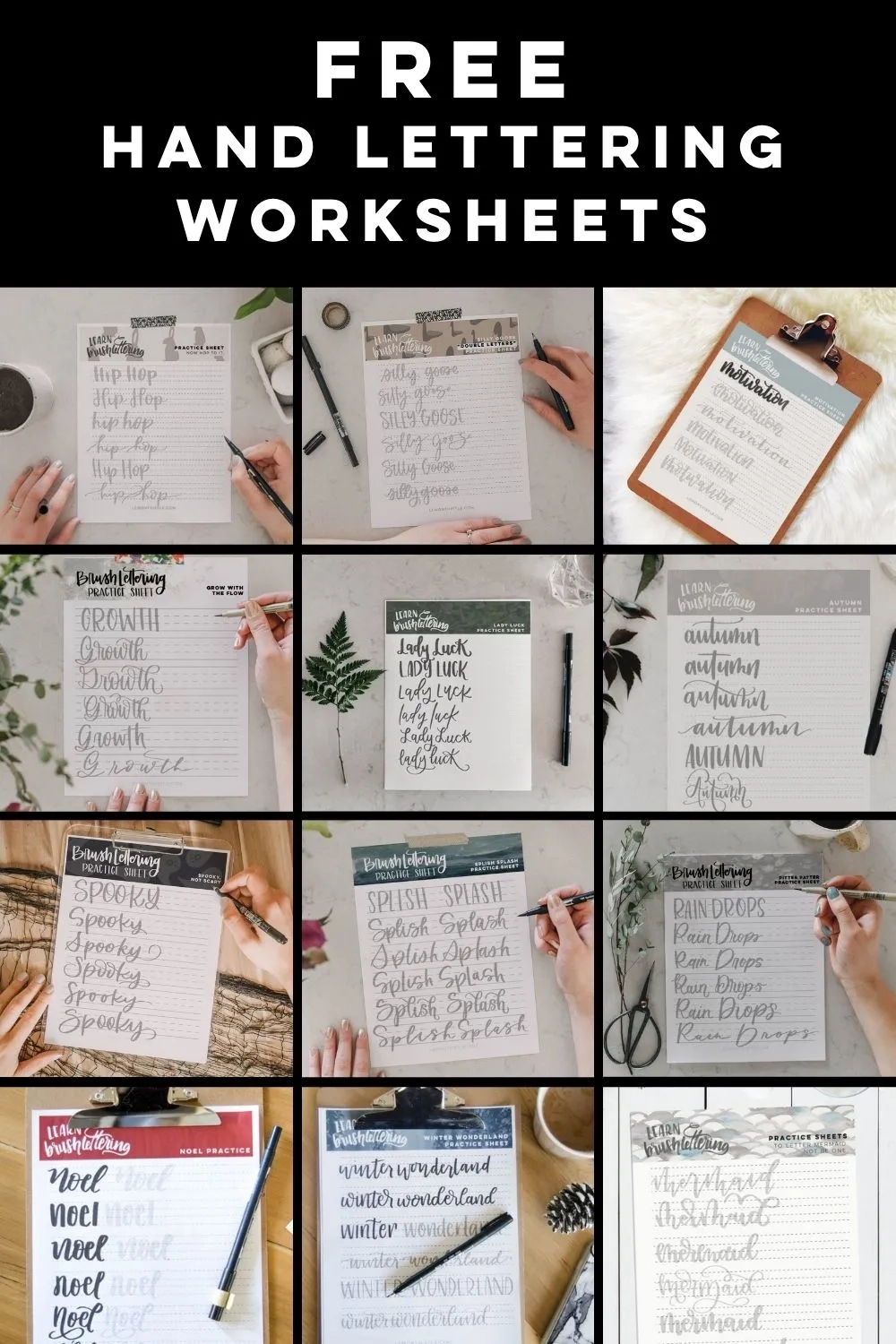 Free Hand Lettering Worksheets Lemon Thistle